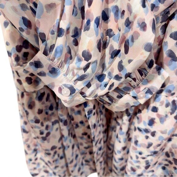 NWT Greylin Kai Tie Waist Relaxed Fit Bubble Hem Mini Dress Pink Dot - Picture 6 of 14